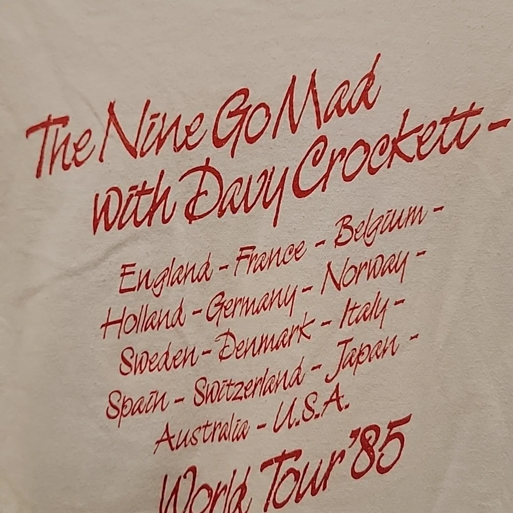 Vintage 1985 Paul Young The Nine Go Mad Tour White Tshirt Size Large - Picture 5 of 8